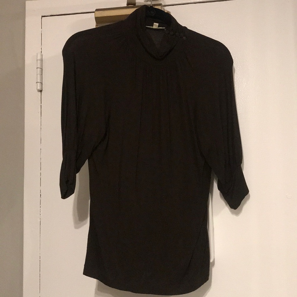 Brown turtle neck with button detailing